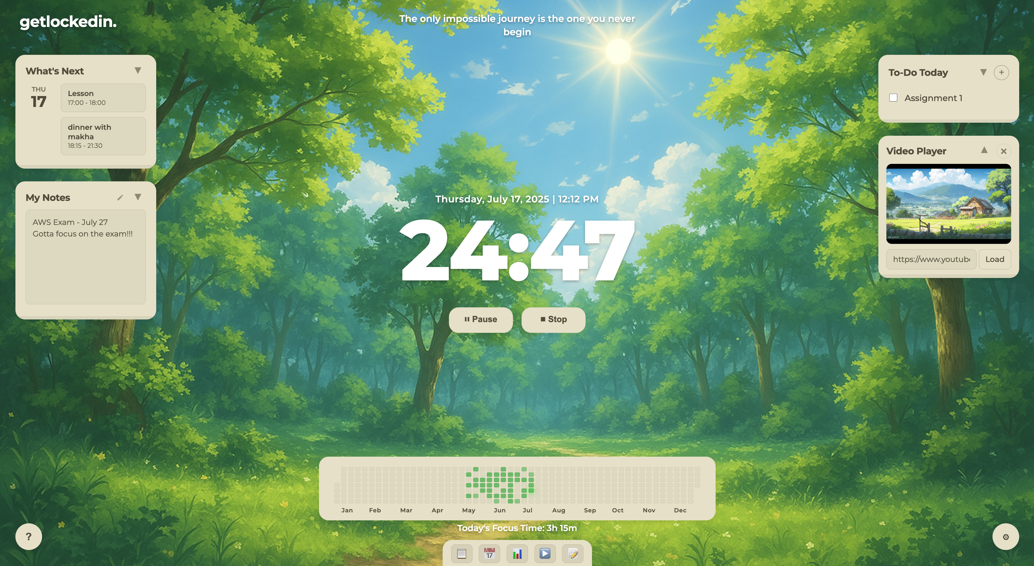 GetLockedIn Dashboard